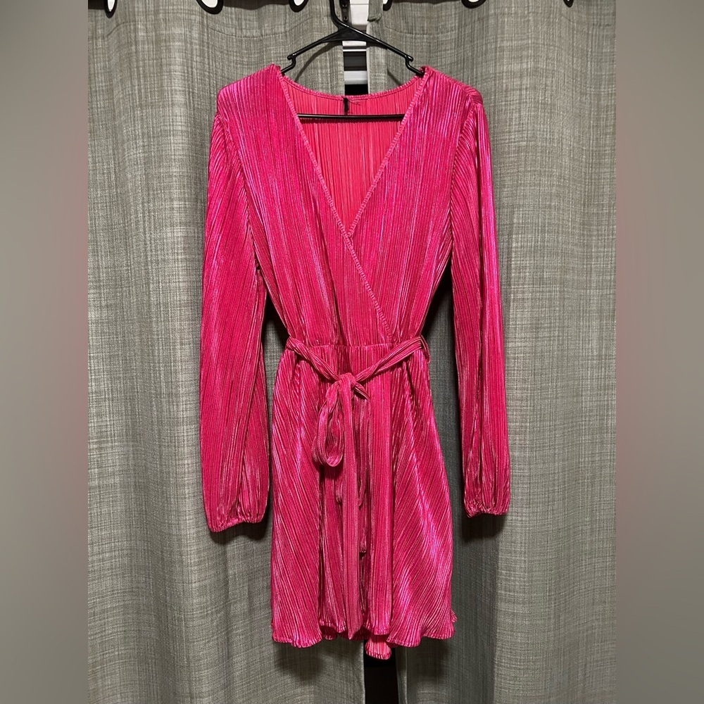 Bardot Pink Long Sleeve Dress